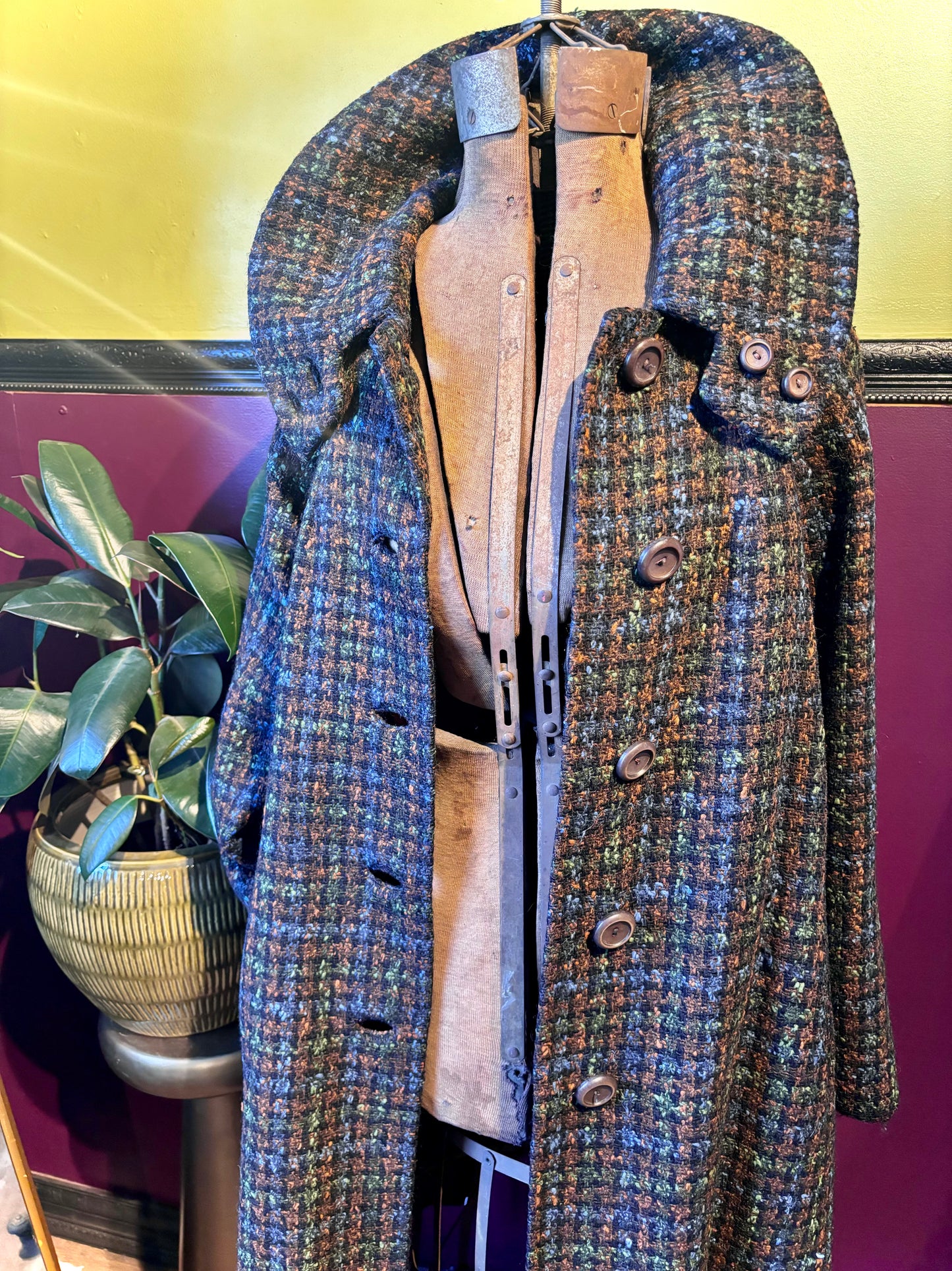 Speckled Tweed Wool Coat