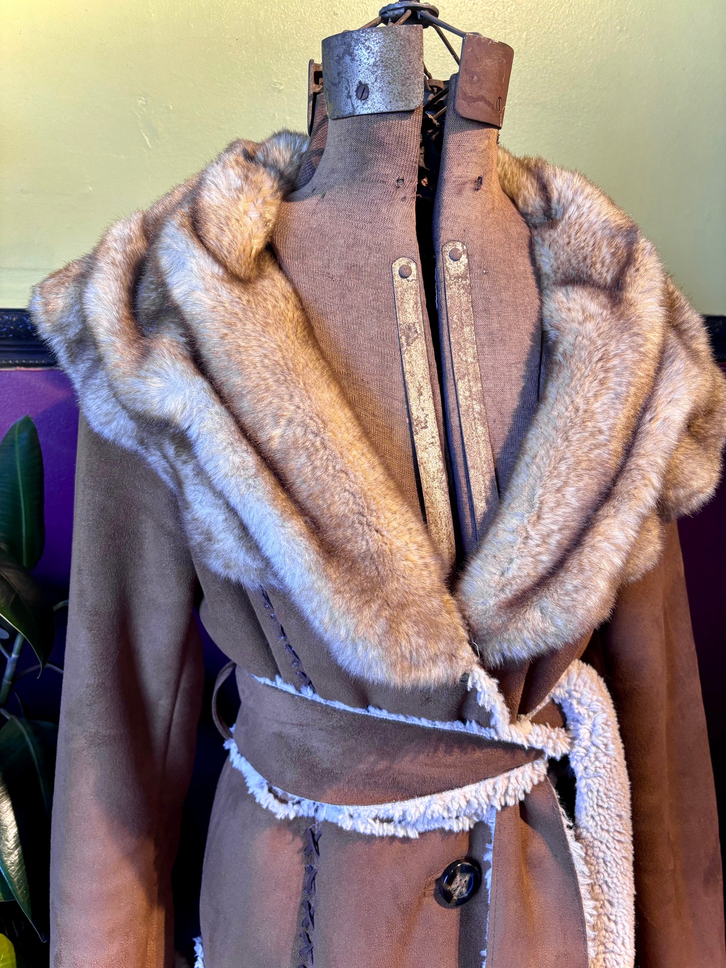 Camel Suede Princess Coat