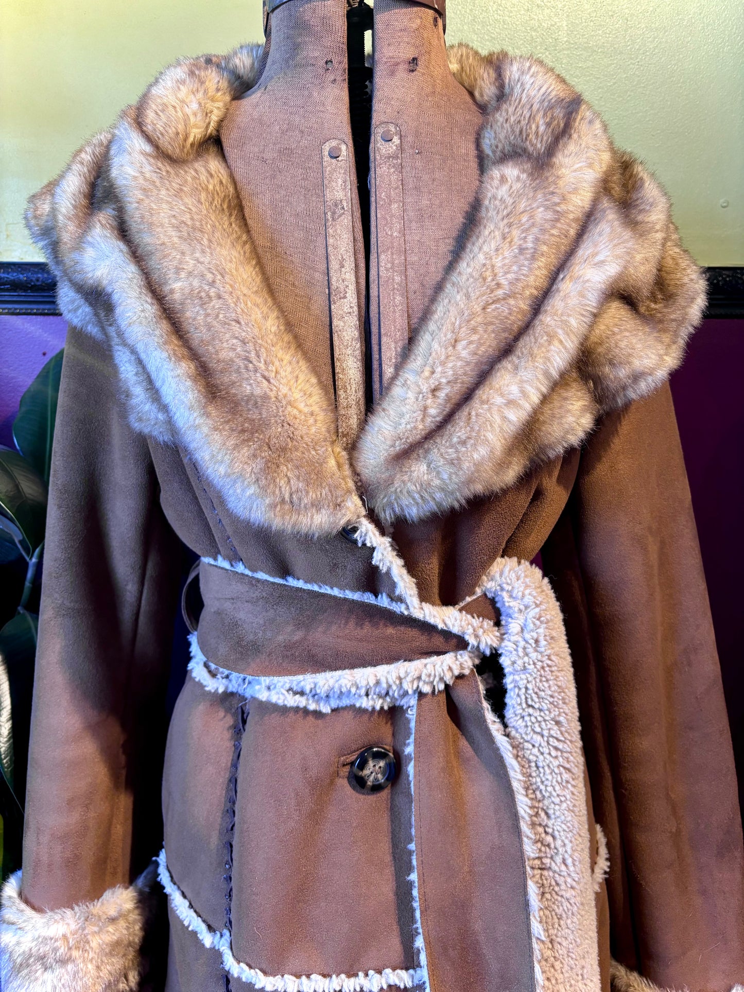 Camel Suede Princess Coat