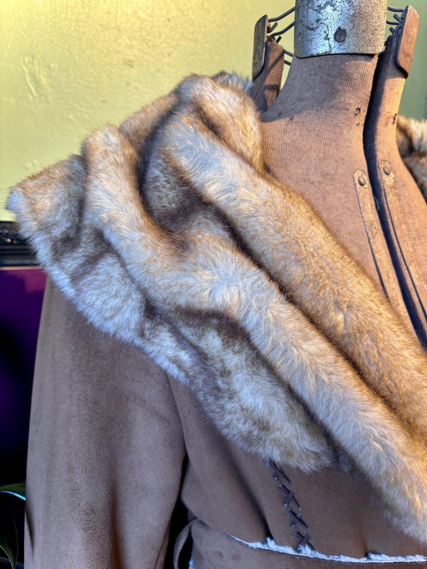 Camel Suede Princess Coat