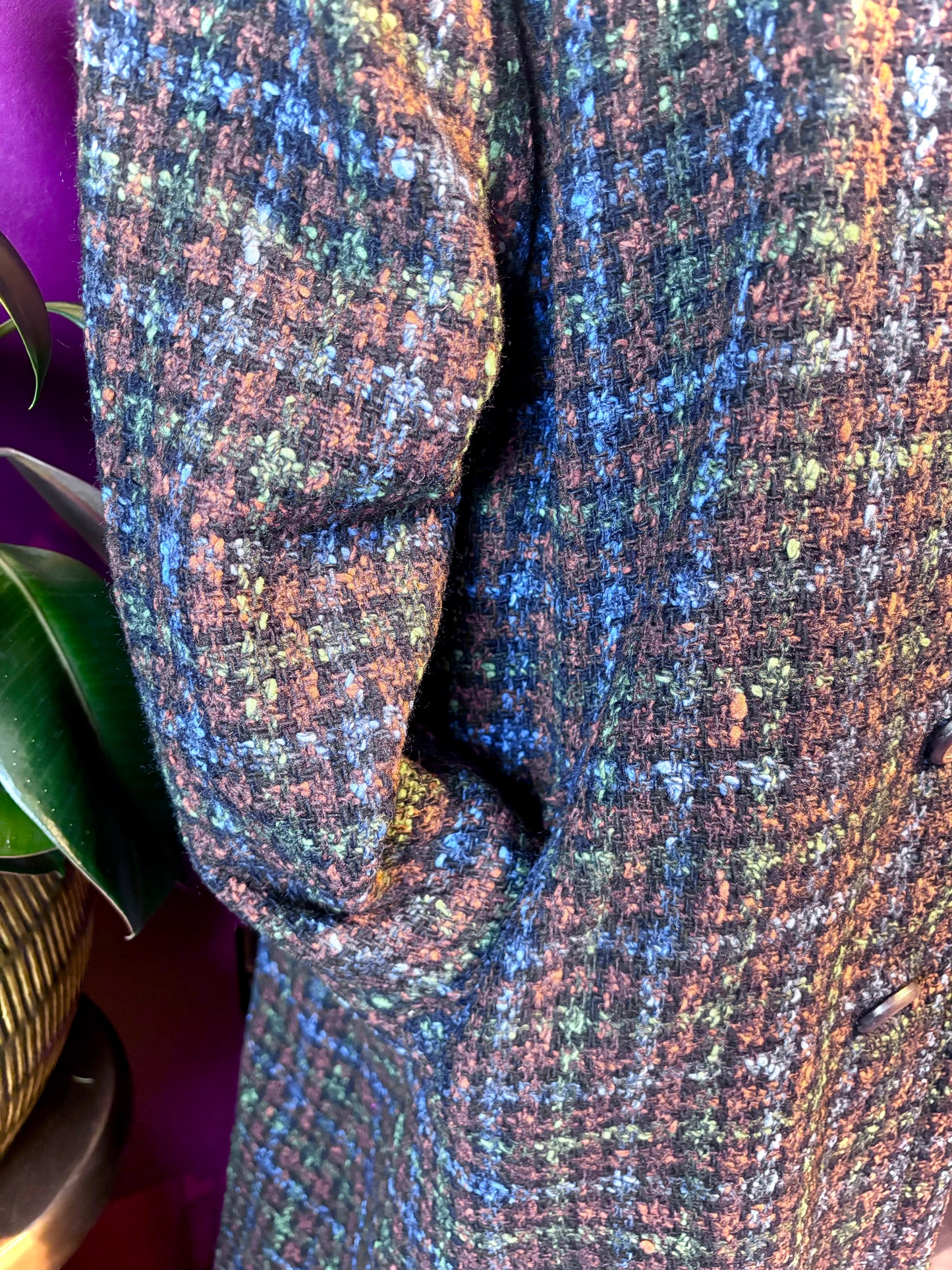 Speckled Tweed Wool Coat