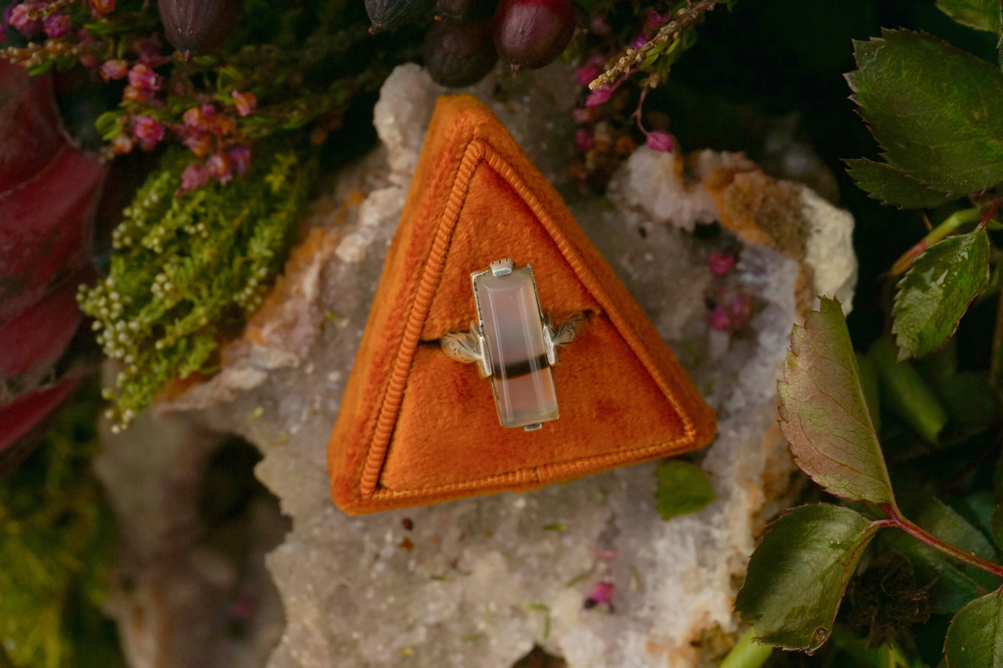 Vintage Banded Agate Rectangle