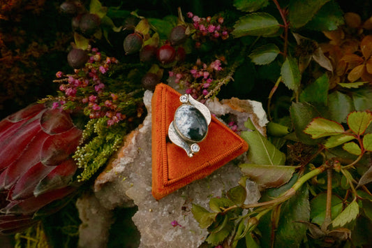 Dendritic Opal with Aquamarine