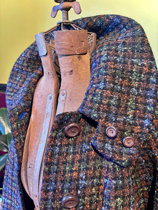 Speckled Tweed Wool Coat