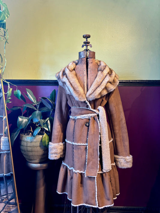 Camel Suede Princess Coat